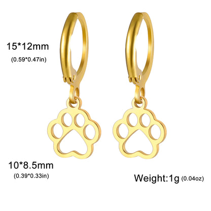 'Forever' Paw Love Earrings / Stainless Steel