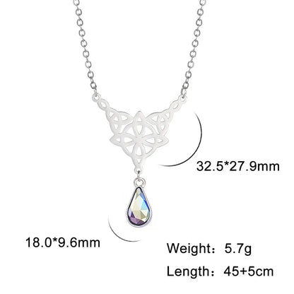 'Eternal Trinity Harmony' Necklace with Crystal drop / Stainless Steel