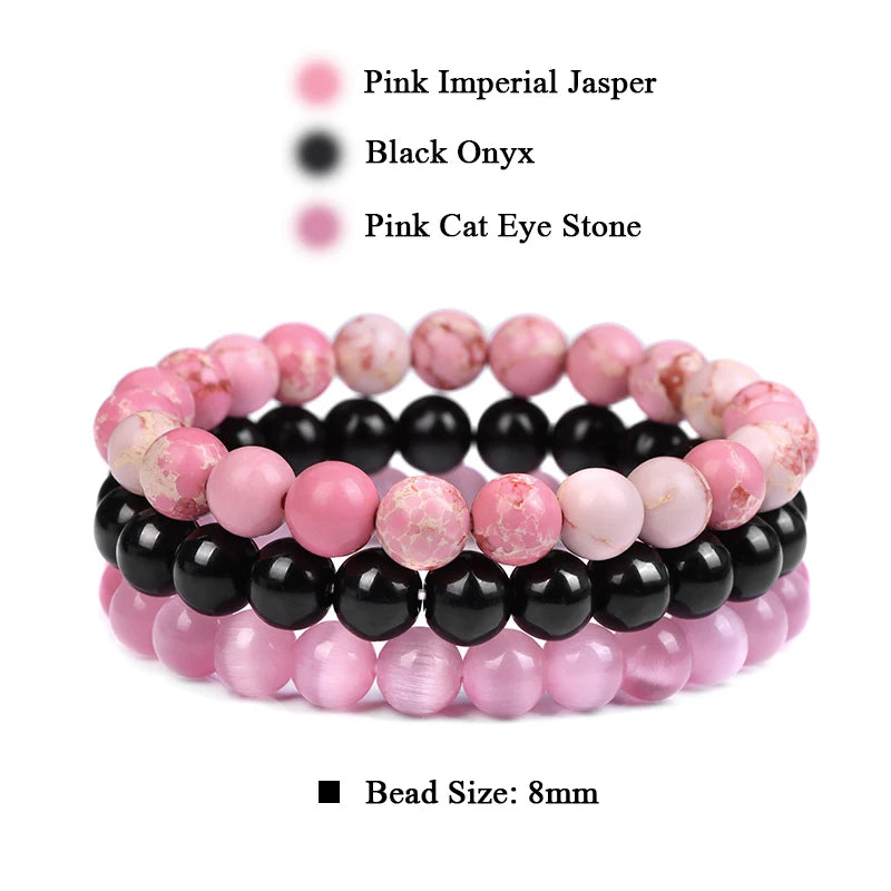 'Harmony Within' Set of 3 Natural Bead Bracelets