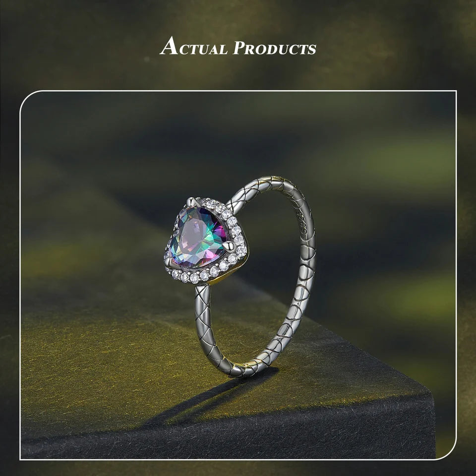 'Radiant Soul' Heart Ring / 925 Sterling Silver