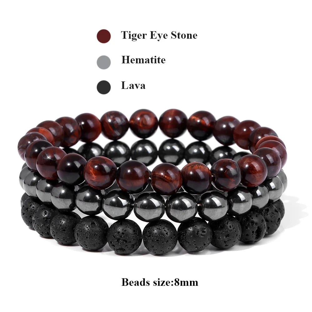 'Harmony Within' Set of 3 Natural Bead Bracelets