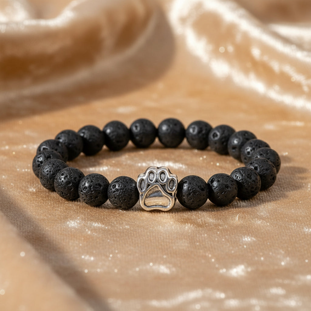 'Pawprints on my Heart' Natural Stone Bracelet