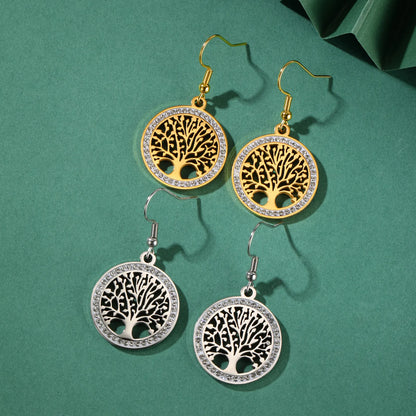 'Eternal Roots' Tree of Life Earrings / Stainless Steel