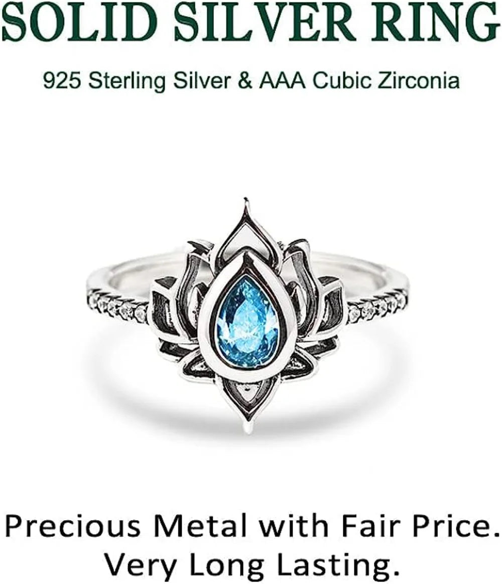 'The Lotus of Light' Adjustable Ring / 925 Sterling Silver