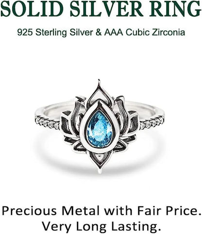 'The Lotus of Light' Adjustable Ring / 925 Sterling Silver