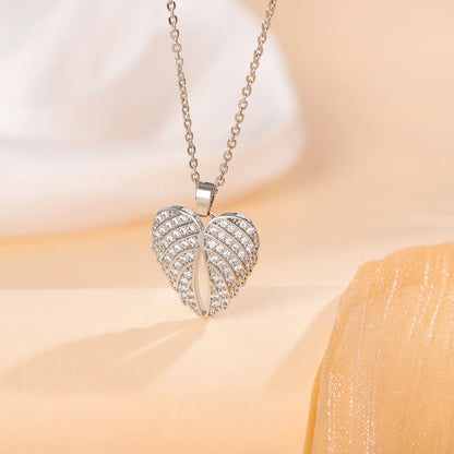 Wings of Grace Necklace / 925 Sterling Silver / Cubic Zirconia