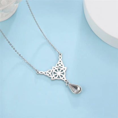 'Eternal Trinity Harmony' Necklace with Crystal drop / Stainless Steel