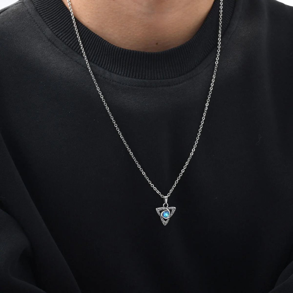 Guided Within Moonstone Celtic Knot Necklace / Stainless Steel