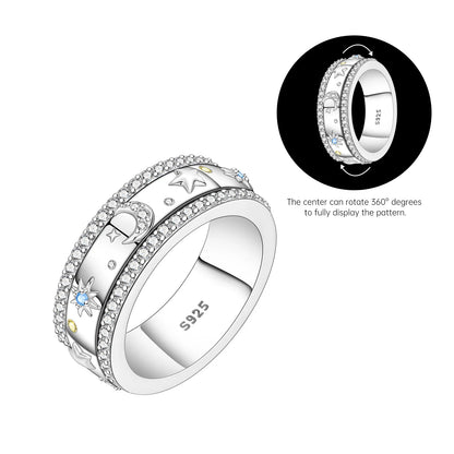 'The Celestial Calm' Spinner Ring / 925 Sterling Silver