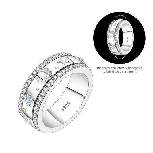 'The Celestial Calm' Spinner Ring / 925 Sterling Silver