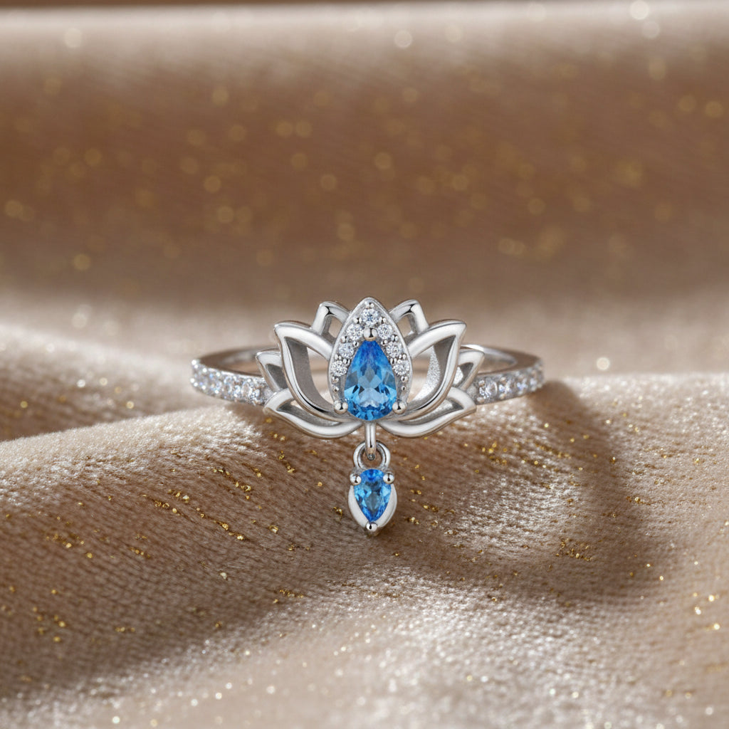 Celestial Lotus of Serenity Ring / 925 Sterling Silver