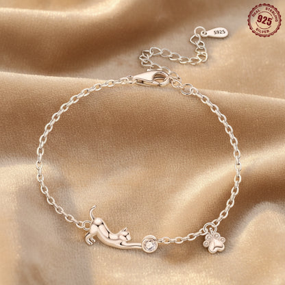 'Whiskers and Wishes' Bracelet / Sterling Silver / Cubic Zirconia