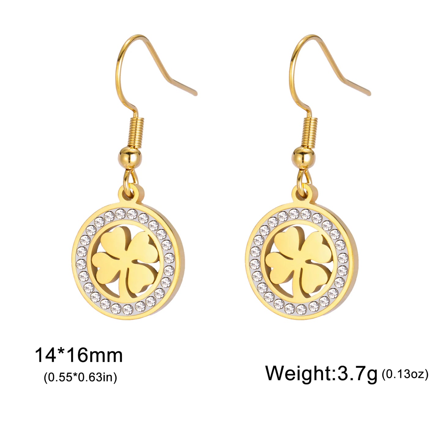 'The Sacred Luck' Four Leaf Clover Earrings / Stainless Steel