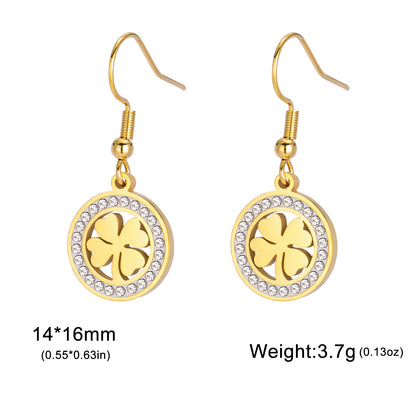'The Sacred Luck' Four Leaf Clover Earrings / Stainless Steel