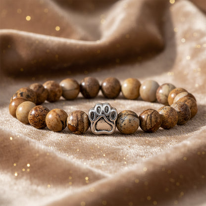 'Pawprints on my Heart' Natural Stone Bracelet
