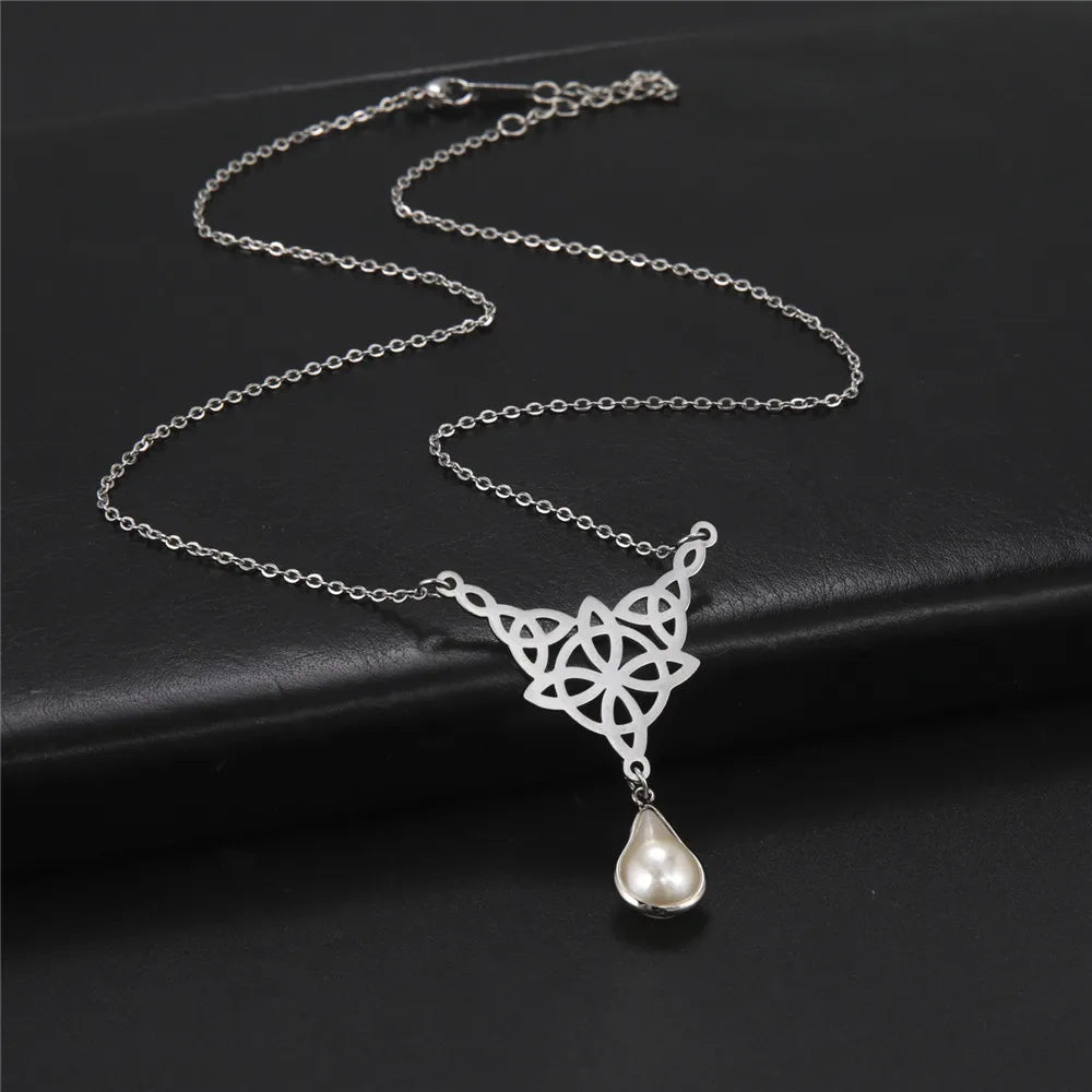 'Eternal Trinity Harmony' Necklace with Crystal drop / Stainless Steel
