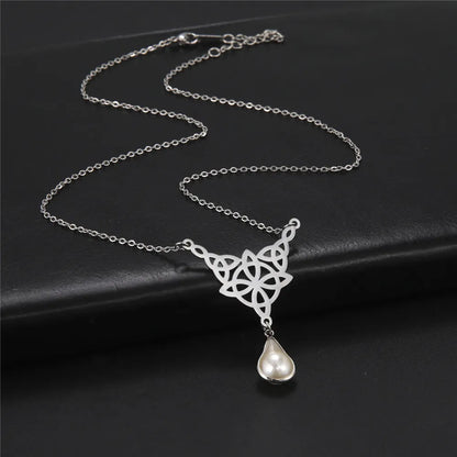 'Eternal Trinity Harmony' Necklace with Crystal drop / Stainless Steel