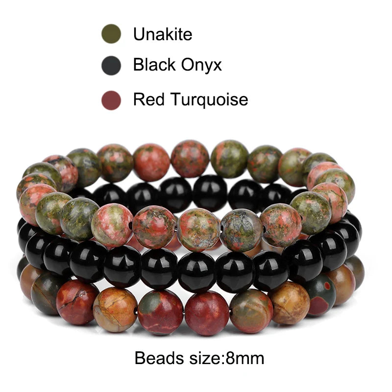 'Harmony Within' Set of 3 Natural Bead Bracelets