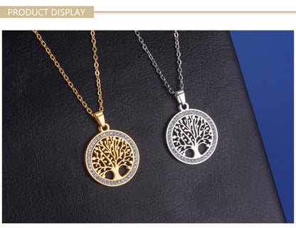'Eternal Roots' Tree of Life Pendant / Stainless Steel