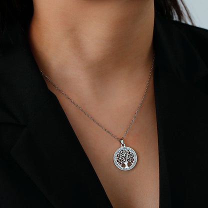 'Eternal Roots' Tree of Life Pendant / Stainless Steel