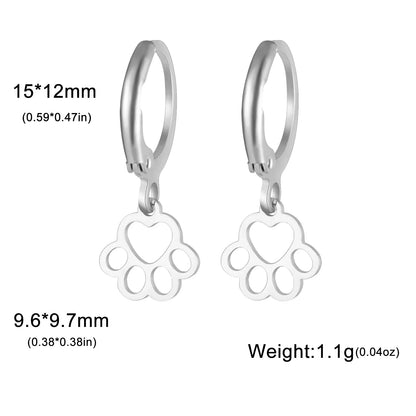 'Forever' Paw Love Earrings / Stainless Steel