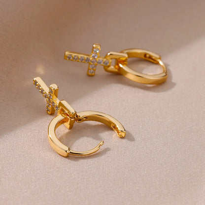 'Faith and Light' Cross Earrings / Stainless Steel