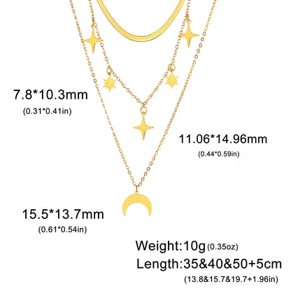 'Celestial Alignment' Layered Necklace / Stainless Steel