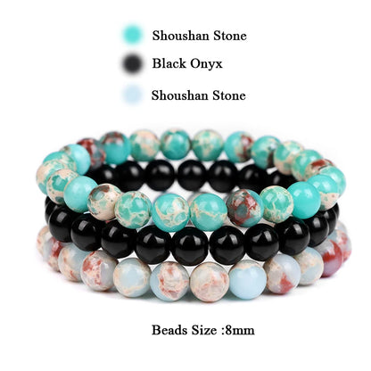 'Harmony Within' Set of 3 Natural Bead Bracelets