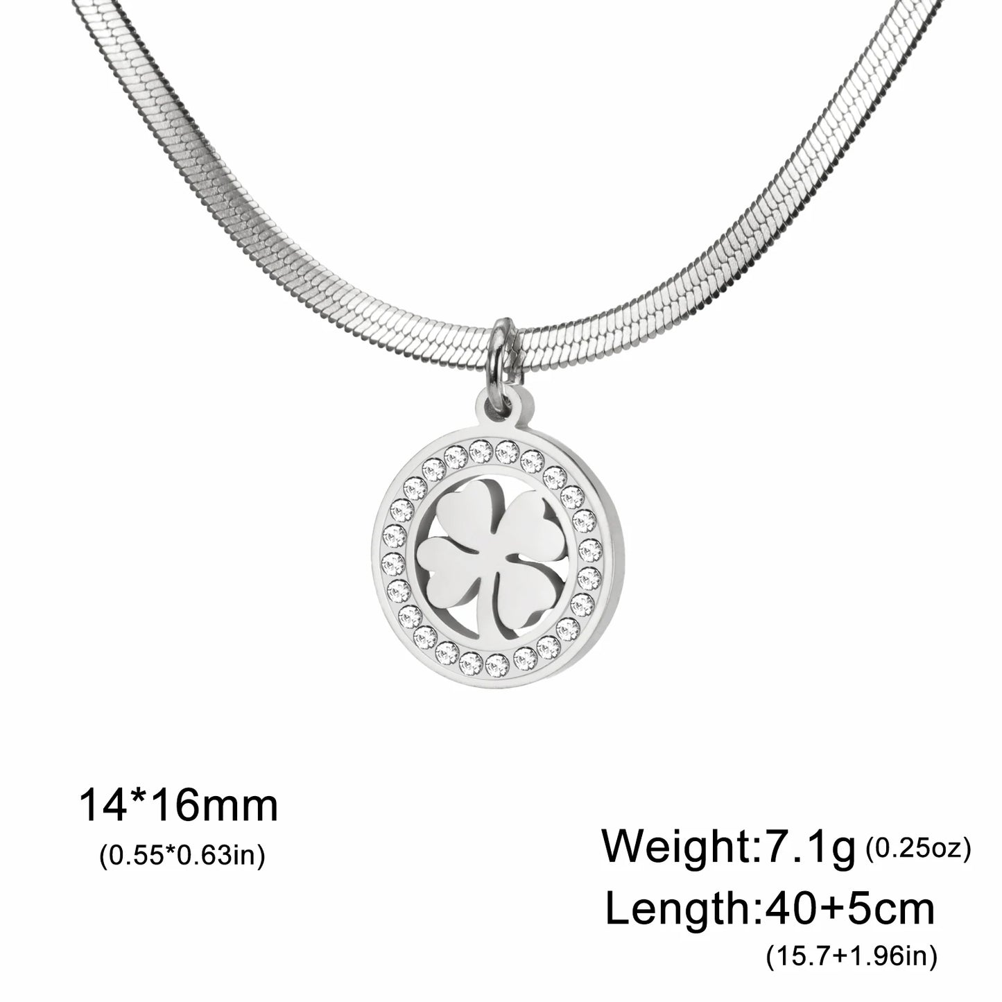 'The Sacred Luck' Four Leaf Clover Necklace / Stainless Steel