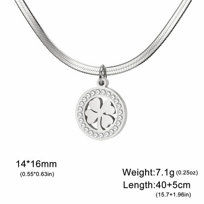 'The Sacred Luck' Four Leaf Clover Necklace / Stainless Steel