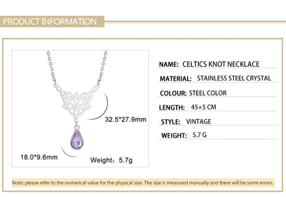'Eternal Trinity Harmony' Necklace with Crystal drop / Stainless Steel