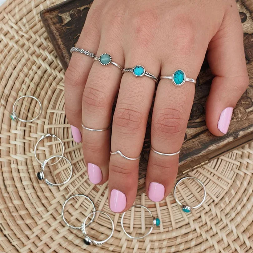 'The Spirit of Serenity' Adjustable Ring / Stainless Steel with Turquoise