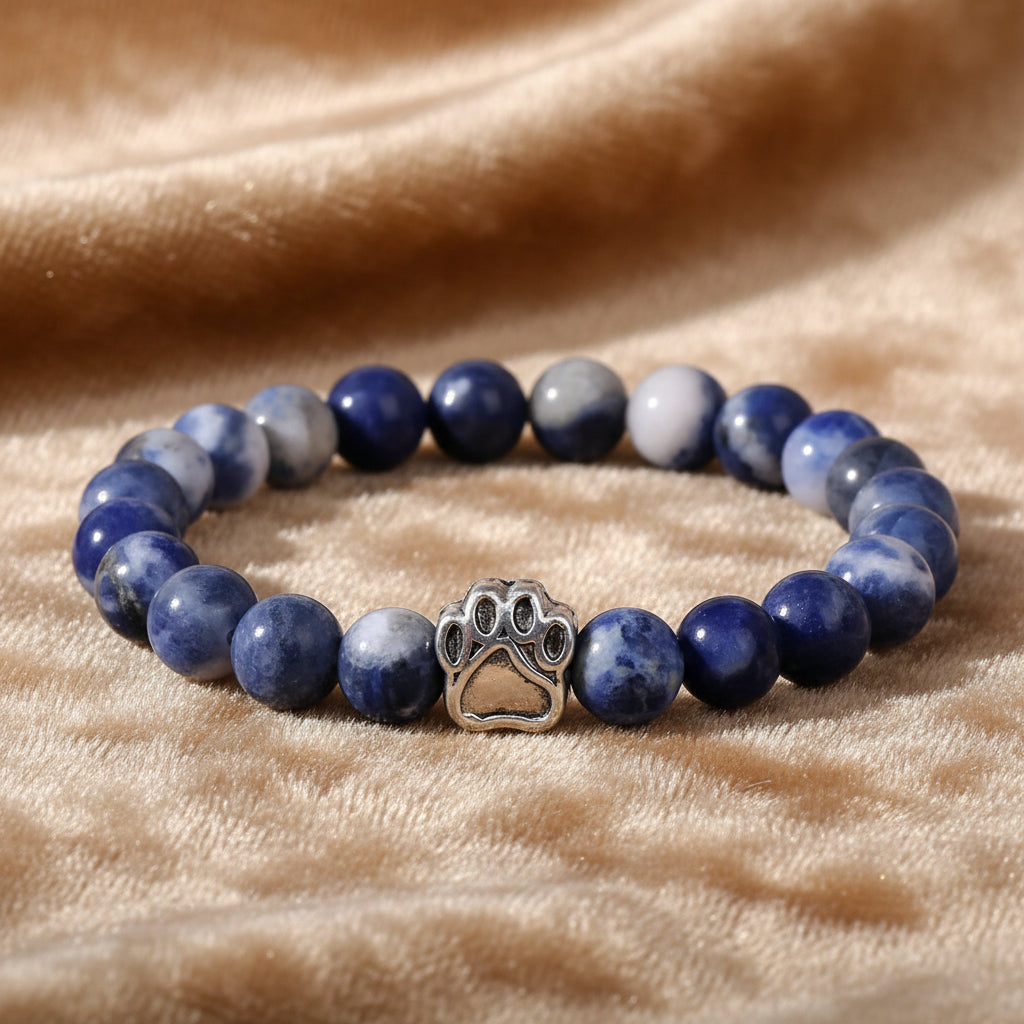 'Pawprints on my Heart' Natural Stone Bracelet