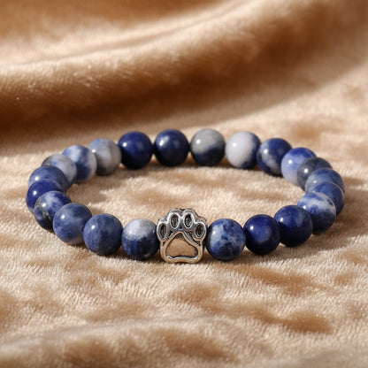 'Pawprints on my Heart' Natural Stone Bracelet