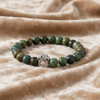 'Pawprints on my Heart' Natural Stone Bracelet