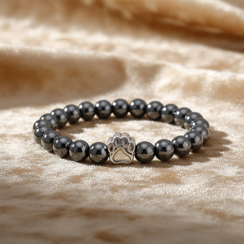 'Pawprints on my Heart' Natural Stone Bracelet