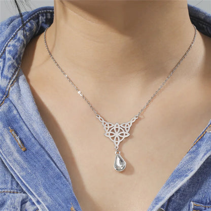 'Eternal Trinity Harmony' Necklace with Crystal drop / Stainless Steel