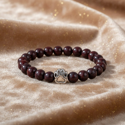 'Pawprints on my Heart' Natural Stone Bracelet