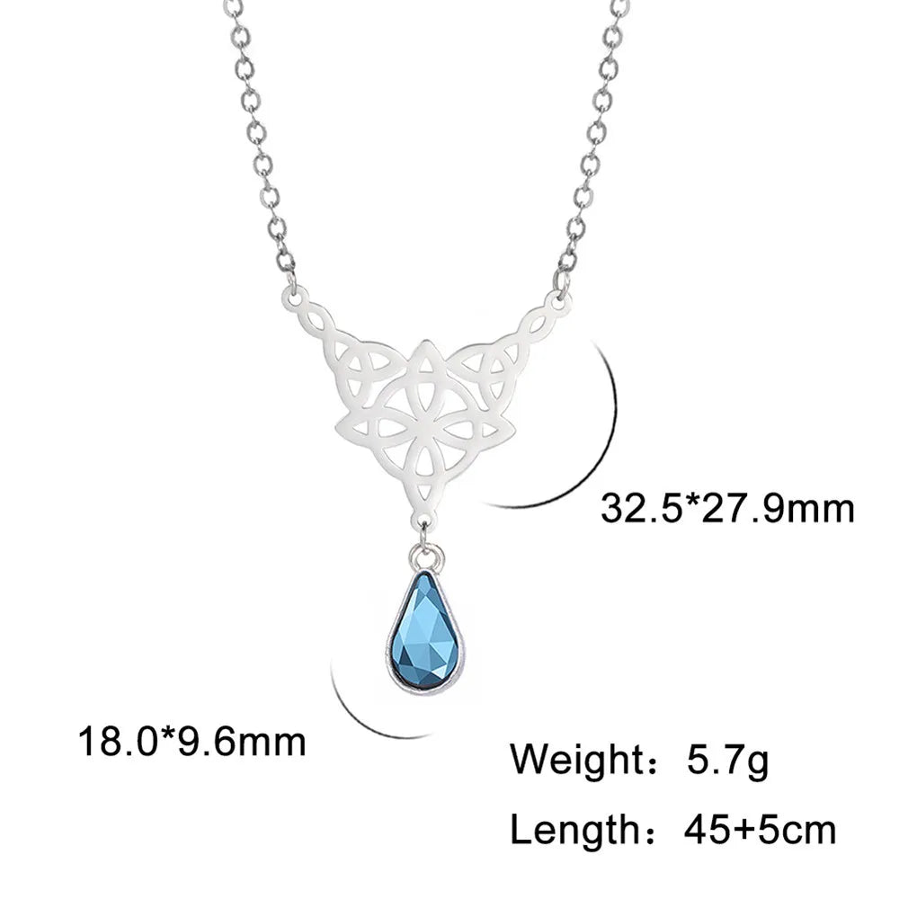 'Eternal Trinity Harmony' Necklace with Crystal drop / Stainless Steel