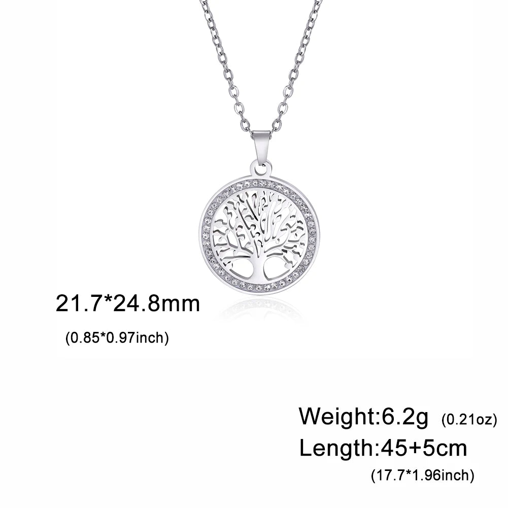 'Eternal Roots' Tree of Life Pendant / Stainless Steel