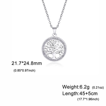 'Eternal Roots' Tree of Life Pendant / Stainless Steel