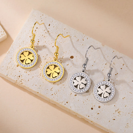 'The Sacred Luck' Four Leaf Clover Earrings / Stainless Steel