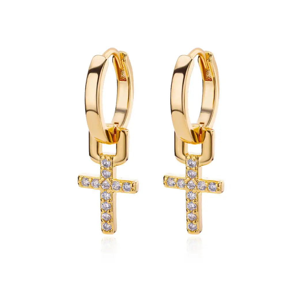 'Faith and Light' Cross Earrings / Stainless Steel