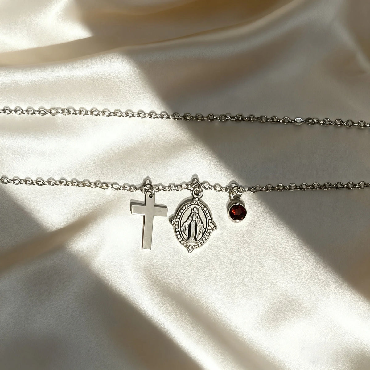 Divine Grace Birthstone Necklace / Stainless Steel