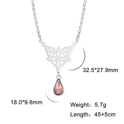 'Eternal Trinity Harmony' Necklace with Crystal drop / Stainless Steel
