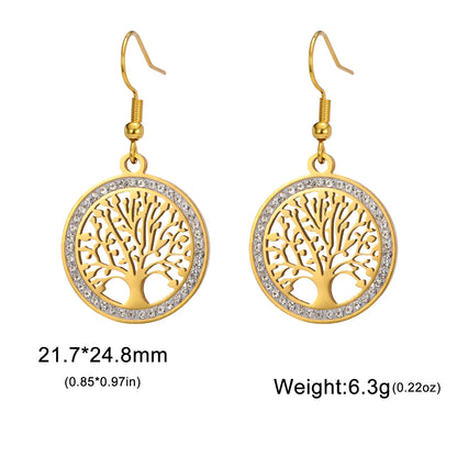 'Eternal Roots' Tree of Life Earrings / Stainless Steel