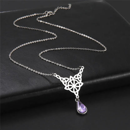 'Eternal Trinity Harmony' Necklace with Crystal drop / Stainless Steel