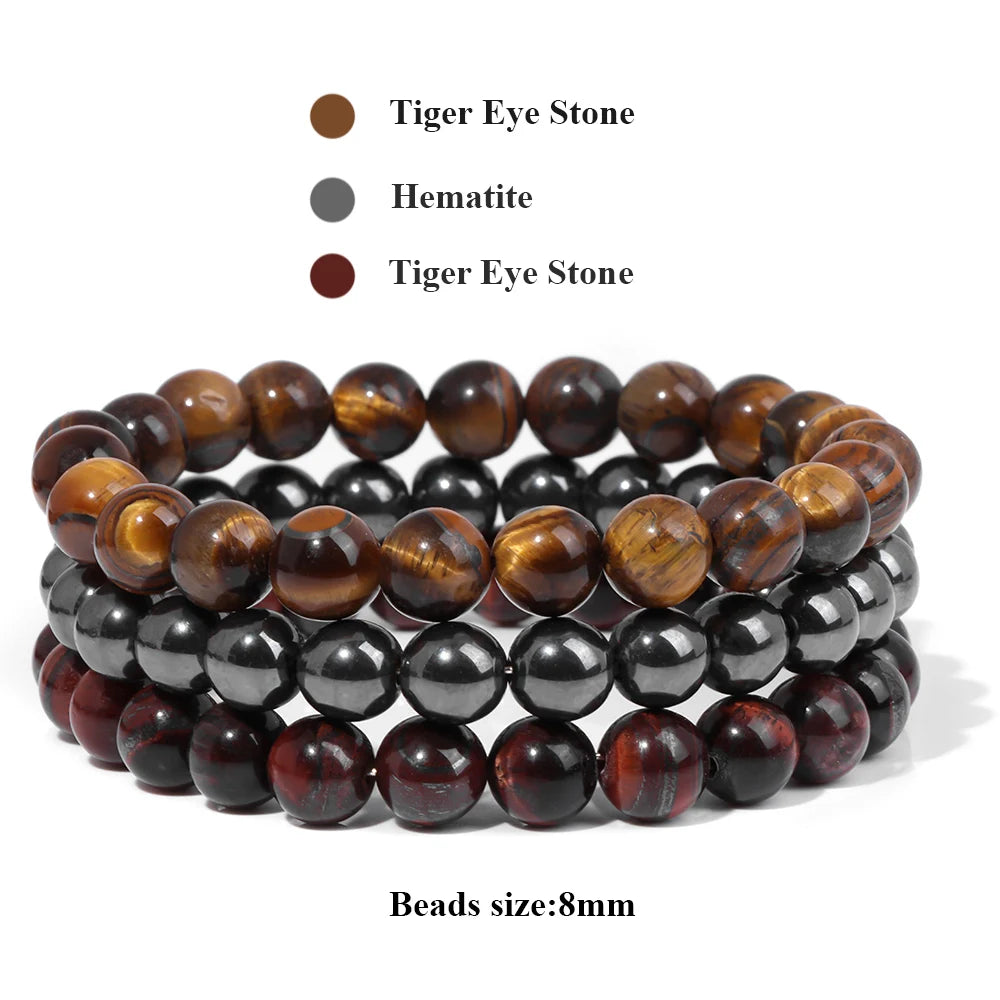 'Harmony Within' Set of 3 Natural Bead Bracelets