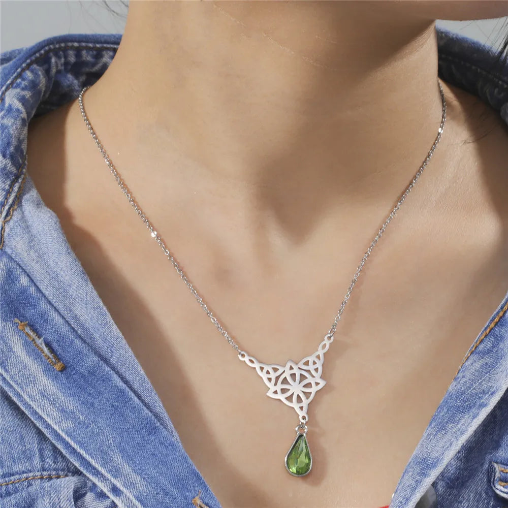'Eternal Trinity Harmony' Necklace with Crystal drop / Stainless Steel
