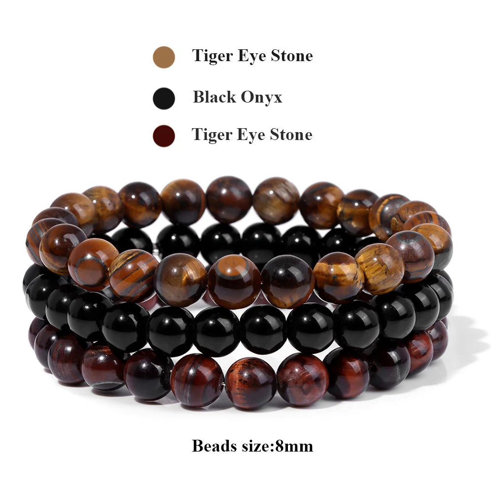 'Harmony Within' Set of 3 Natural Bead Bracelets
